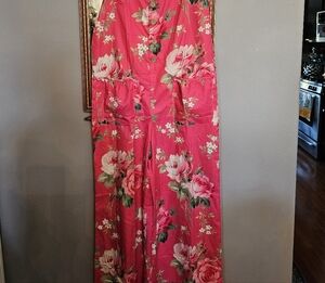 Floral Pink Maxi Romper With Buttons